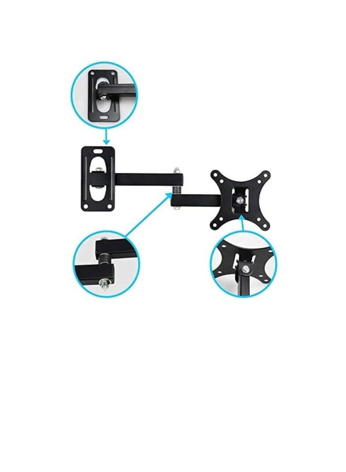 Wall Mount Bracket for 14-27 Inch Monitors Adjustable Load 10kg Black - Image 5