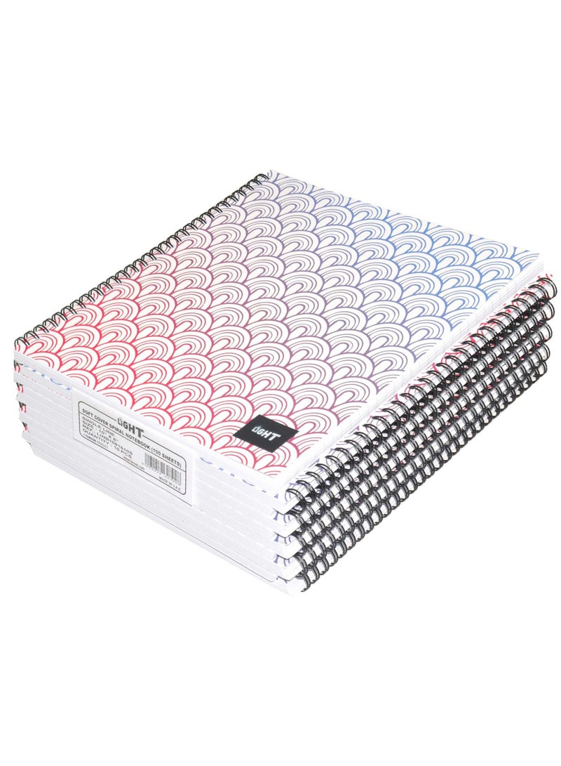 Light FIS LIGHT Pack of 10 Spiral Soft Cover Notebook, Single Line, 10X8 Inches (25.4 X 20.32 Cm) 100 Sheets -LINB1081610S - Image 1