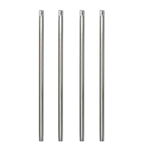 HALIGATE Brushed Nickel M10 Threaded Extension Rod for Pendant Light, Island Lighting, Chandeliers,lighting fixture downrods & stems,12 Inches - Image 1