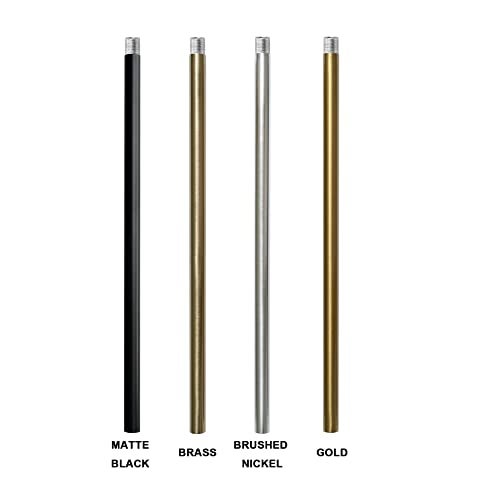 HALIGATE Brushed Nickel M10 Threaded Extension Rod for Pendant Light, Island Lighting, Chandeliers,lighting fixture downrods & stems,12 Inches - Image 5
