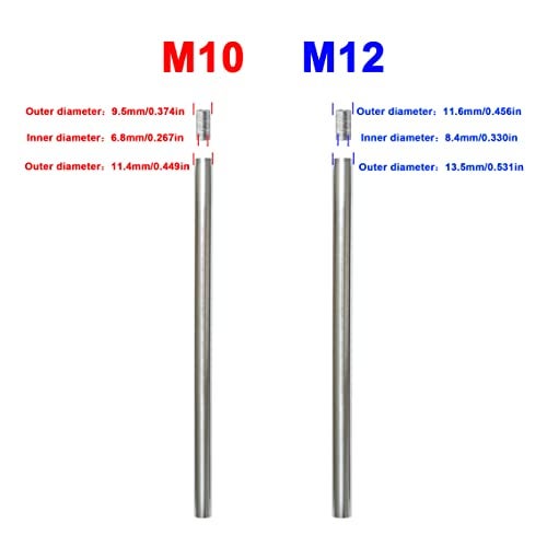 HALIGATE Brushed Nickel M10 Threaded Extension Rod for Pendant Light, Island Lighting, Chandeliers,lighting fixture downrods & stems,12 Inches - Image 3