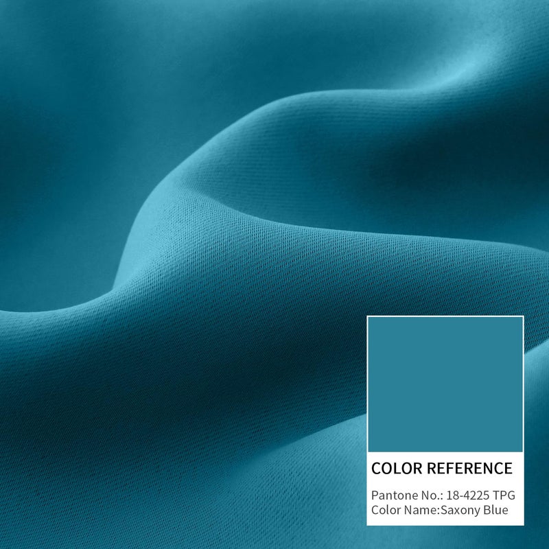 BGment الستائر الجيب وتبادل التبويب الخلفي لستائر غرفة النوم - الغرفة المعزولة الحرارية الستائر المظلمة لغرفة المعيشة 2 لوحات ستارة نافذة (42 × 84 بوصة الأزرق الطاووس) - Image 4