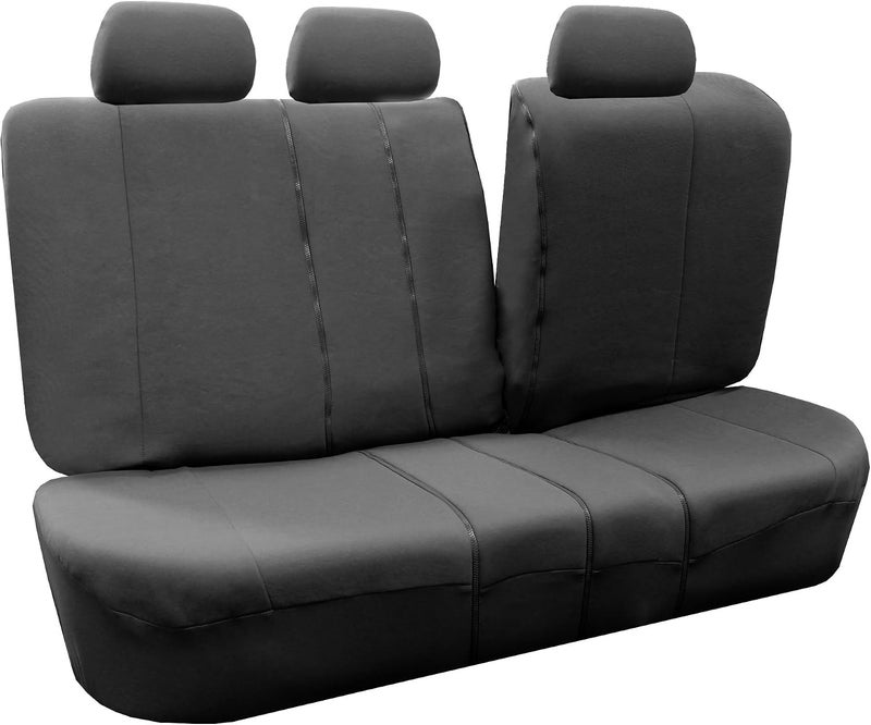 FH Group Car Seat Covers Full Set Charcoal Cloth - Universal Fit, Automotive Seat Covers, Low Back Front Seat Covers, Airbag Compatible, Split Bench Rear Seat, Washable Car Seat Cover for SUV, Sedan - Image 5