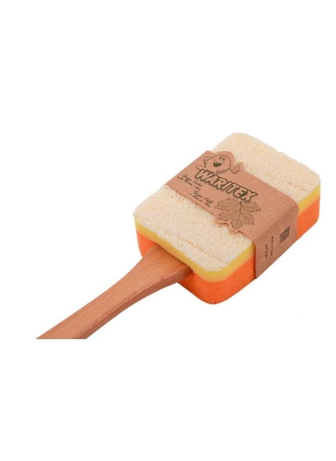 Waritex Shower-time Sponge Loofah with wooden handle.  - Image 4