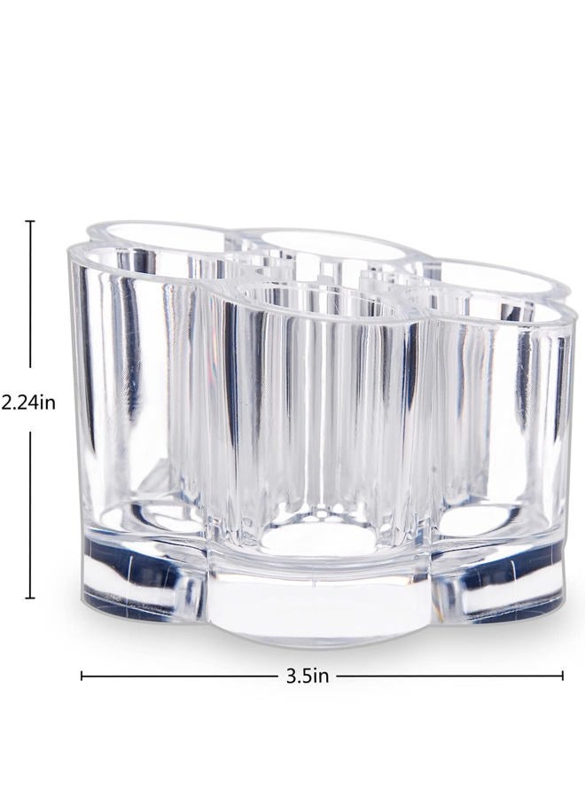 MOSIKER Acrylic Lipstick Holder,Small Flower Clear Compact Chapstick Lip Gloss Liner Nail Brush Organizer with 12 Slots - Image 2