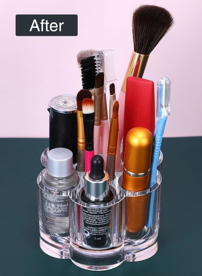 MOSIKER Acrylic Lipstick Holder,Small Flower Clear Compact Chapstick Lip Gloss Liner Nail Brush Organizer with 12 Slots - Image 4
