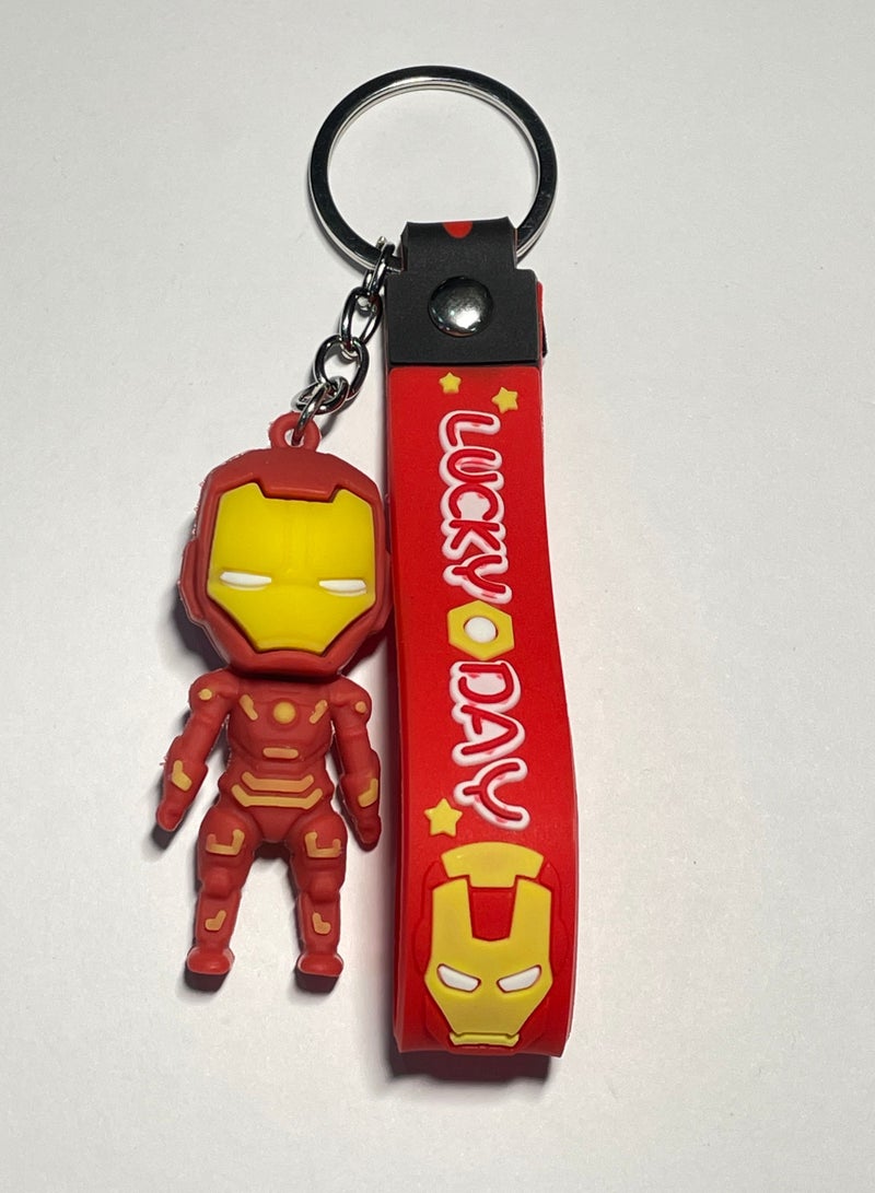 ميدالية مفاتيح كرتونية مميزة اكسسوار لطيف سلسلة مفاتيح أنمي بشخصية المنتقمون الرجل الحديدي مع شريط يتناسب مع مفاتيح السيارة والمحفظة والحقيبة هدية ابداعية لطيفة - Image 1