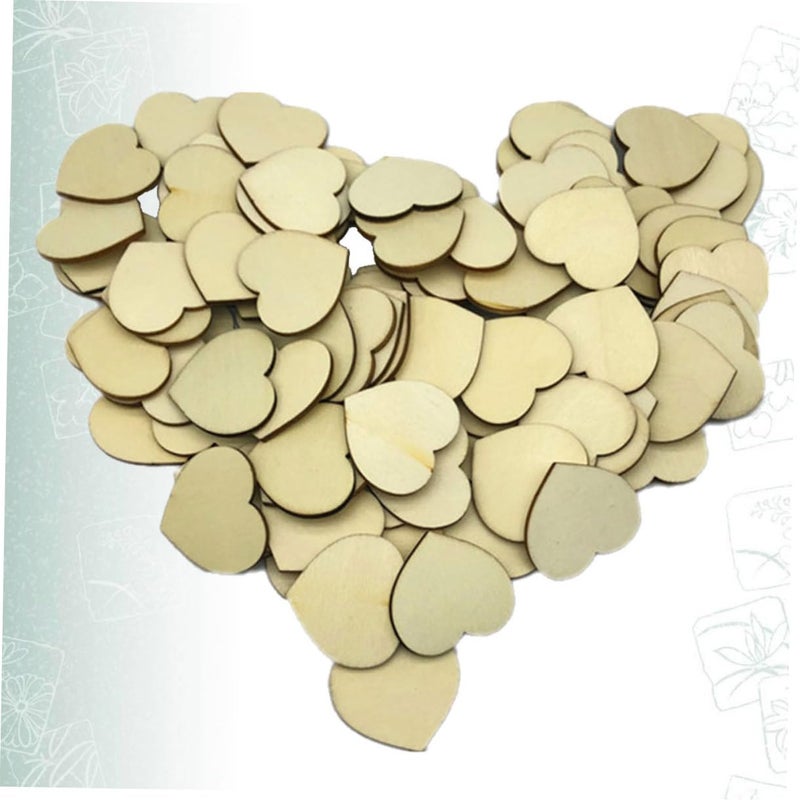 100Pcs Natural Heart Wooden Slices For DIY Crafts Wedding Decor Photo Props - Image 4