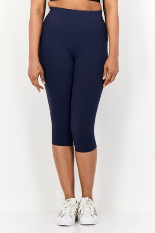 Women Sportswear Fit Outdoor Capri Leggings , Navy
