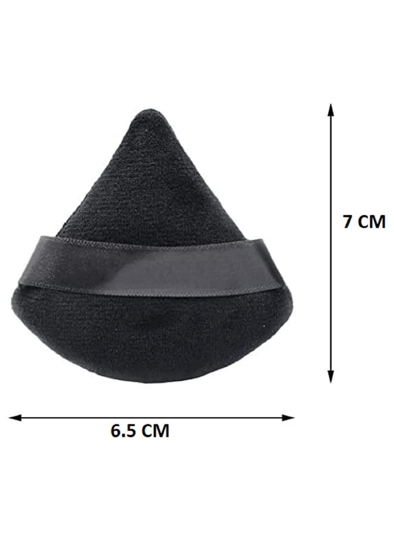 ORiTi 2 pieces Triangle Makeup Puff Pure Cotton Powder Puff Soft Cosmetics Puff Mineral Powder Puff Wet Dry Makeup Tool Black  - Image 2