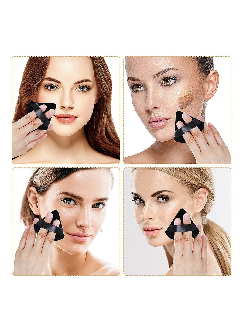ORiTi 2 pieces Triangle Makeup Puff Pure Cotton Powder Puff Soft Cosmetics Puff Mineral Powder Puff Wet Dry Makeup Tool Black  - Image 5