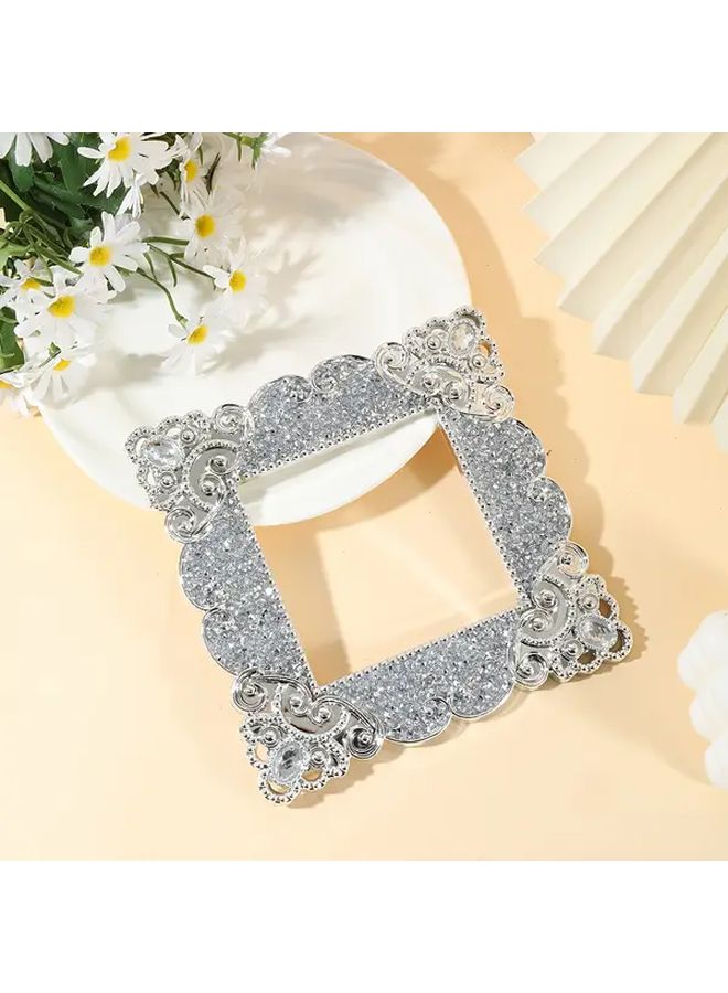 Silvery Diamond Vintage Floral Crystal Self-Adhesive Switch Cover Sticker Reusable Glossy Plastic Dustproof Stain Resistant Decorative for Hotel Restaurant Wall Switches Easy Installation - Image 4