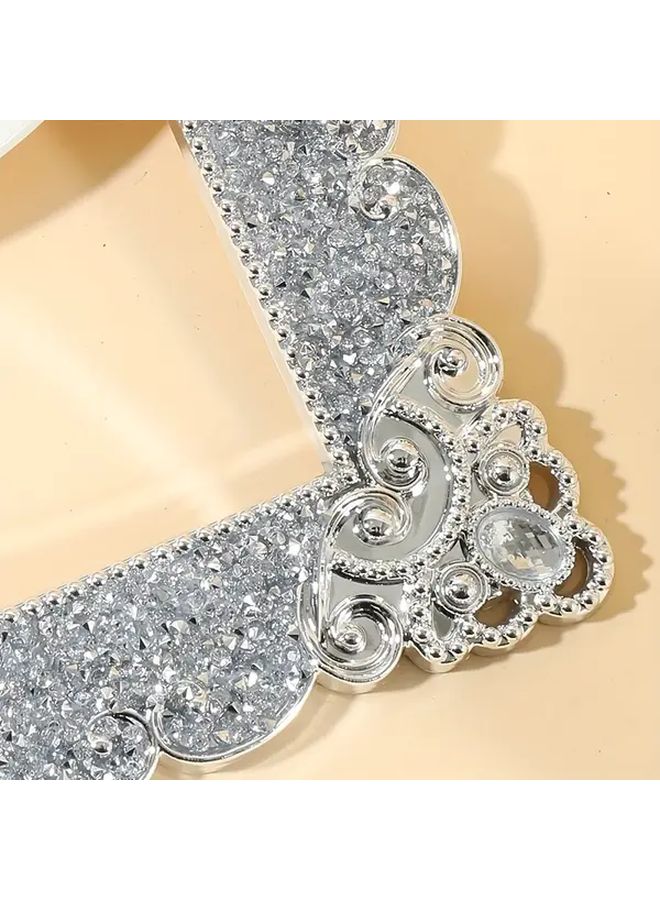 Silvery Diamond Vintage Floral Crystal Self-Adhesive Switch Cover Sticker Reusable Glossy Plastic Dustproof Stain Resistant Decorative for Hotel Restaurant Wall Switches Easy Installation - Image 5
