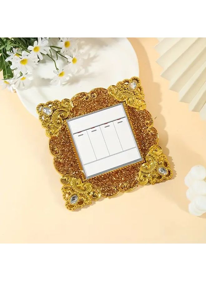 Silvery Diamond Vintage Floral Crystal Self-Adhesive Switch Cover Sticker Reusable Glossy Plastic Dustproof Stain Resistant Decorative for Hotel Restaurant Wall Switches Easy Installation - Image 1