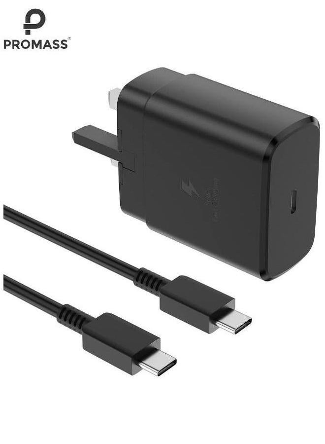 PROMASS Fast charger for Samsung Galaxy, charger head with a 25-watt charging cable (high quality and performance) from Promas, S24 Ultra, S24 Plus, S24, S23 Ultra, S22 Ultra, , comes with a UCB C cable - Image 1