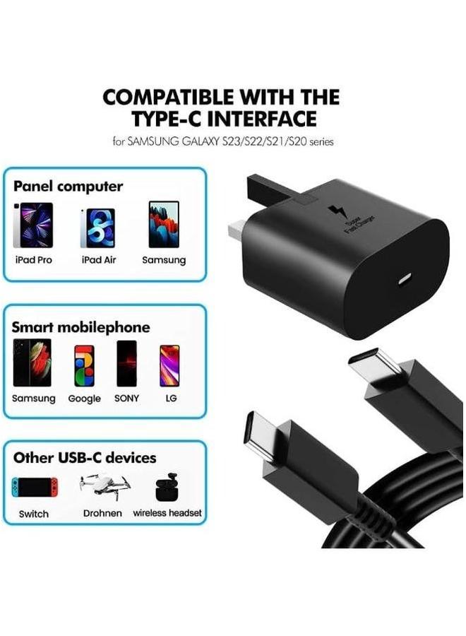 PROMASS Fast charger for Samsung Galaxy, charger head with a 25-watt charging cable (high quality and performance) from Promas, S24 Ultra, S24 Plus, S24, S23 Ultra, S22 Ultra, , comes with a UCB C cable - Image 2