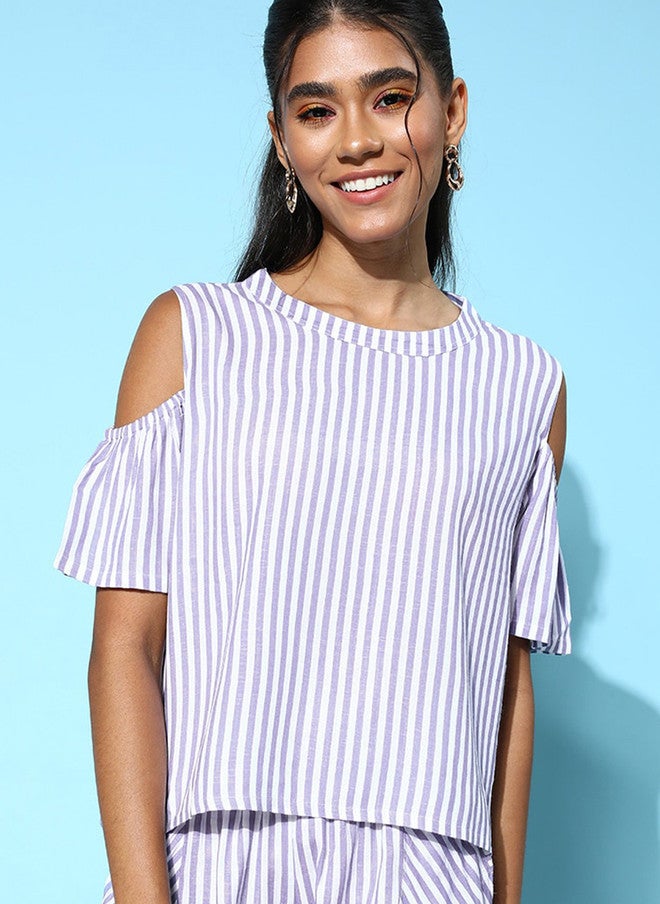 beebelle ETC X beebelle Striped Round Neck Night Suit - Image 5