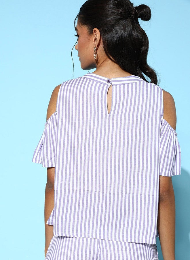 beebelle ETC X beebelle Striped Round Neck Night Suit - Image 4