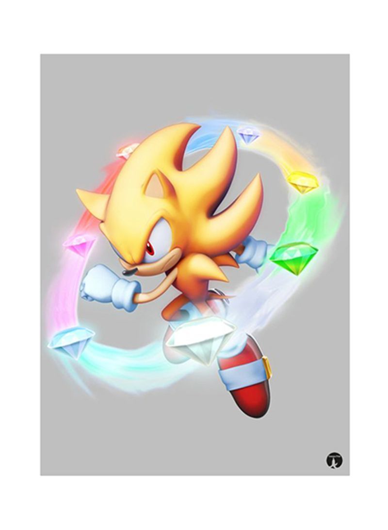 RKN Video Game Sonic Metal Plate Poster Multicolour 15x20centimeter