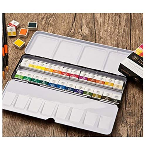 Mungyo Professional Half Pan Size Water Colors Set In Tin CaseIntegral Mixing Palette In The Lid 24 Colors Multicolor - Image 5