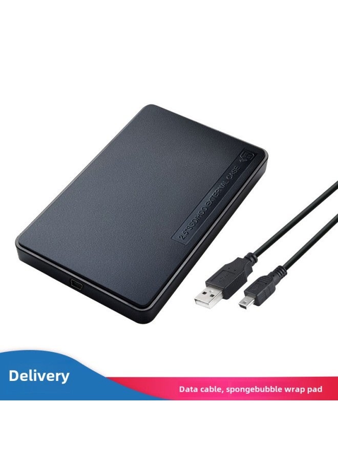 2.5 Inch USB2.0 Serial Port SATA Notebook Mechanical SSD Solid External Screw-free Mobile Hard Disk Box-Color:U25Q7-YZ Black  - Image 1