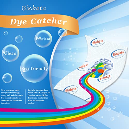 Binbata Color Grasper for Laundry 110 Count, Fragrance Free Dye Catcher Essential for Home Use, Dye Guard Grabber Sheets for Laundry in-Wash Sheets - Image 3