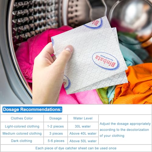 Binbata Color Grasper for Laundry 110 Count, Fragrance Free Dye Catcher Essential for Home Use, Dye Guard Grabber Sheets for Laundry in-Wash Sheets - Image 4