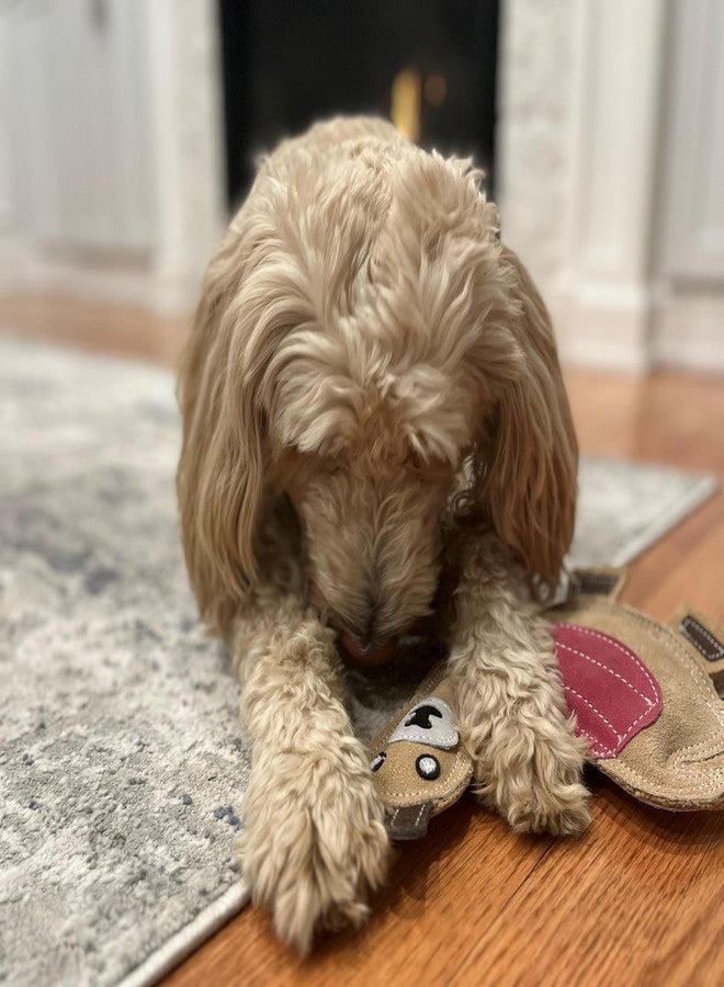 SPOT Dura-Fused Colors Llama - Durable Stuffed Dog Toy with Squeaker, Made with Real Leather & Jute Fabric, Plush Toy for Moderate Chewers, 9-Inch Dog & Puppy Toy, 1 Piece, Color May Vary - Image 3