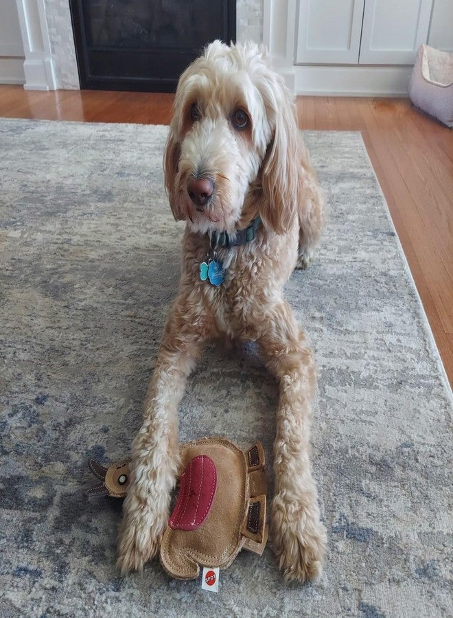 SPOT Dura-Fused Colors Llama - Durable Stuffed Dog Toy with Squeaker, Made with Real Leather & Jute Fabric, Plush Toy for Moderate Chewers, 9-Inch Dog & Puppy Toy, 1 Piece, Color May Vary - Image 2