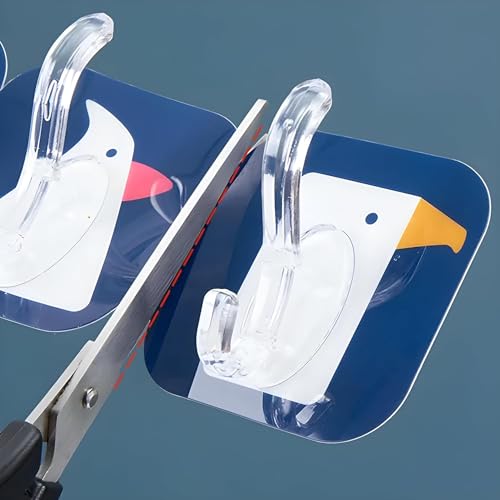 Boniry Plastic 2 Pcs 6-in-1 Self Adhesive Heavy Duty Wall Hook - No Drilling for Bathroom, Shower, Kitchen | Waterproof Transparent Hooks for Easy Installation 2 Pcs Multi Color - Image 3