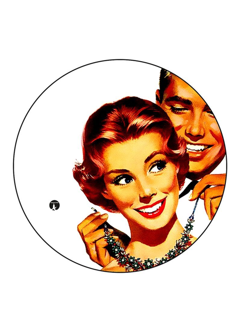 RKN Vintage Art Printed Mouse Pad Round  Multicolour