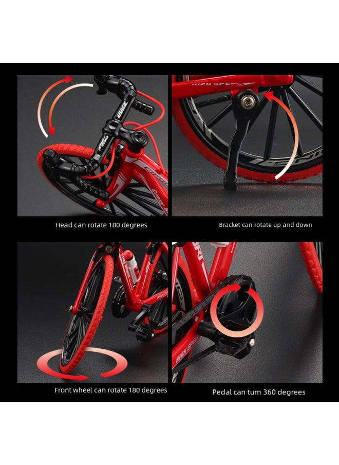 Generic Hot Sale Simulation 1:8 Alloy Mountain Folding Bike Alloy Model Toy Mountain Bike Model-Color:1:12 Mountain Downhill Bike-Boxed-Green  - Image 4
