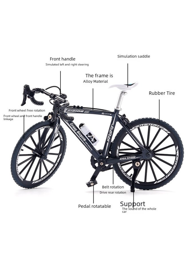Generic Hot Sale Simulation 1:8 Alloy Mountain Folding Bike Alloy Model Toy Mountain Bike Model-Color:1:12 Mountain Downhill Bike-Boxed-Green  - Image 5