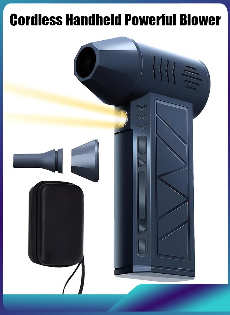Portable Mini Jet Air Blower with Flashlight, Electric Air Duster 4 Adjustable Speed Mode, 130000 RPM Powerful Jet Dry blower for Clean the Car, Keyboard, PC Case - Image 1