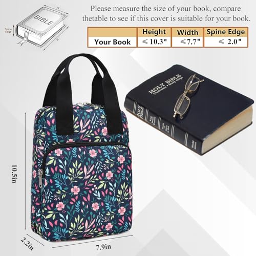 DSIUE Bible Cover for Women, Bible Case, Bible Holder Case for Women, Carrying Book Case Church Bag with Handle and Zippered - Image 2