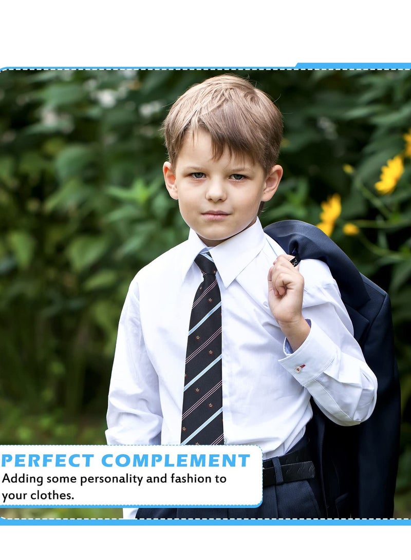 4 Pcs Adjustable Pre-Tied Zipper Ties for Boys, Perfect for Kids Aged 6-12, Ideal for Weddings and Graduations. Stylish Neckties for Youth Events. - Image 4