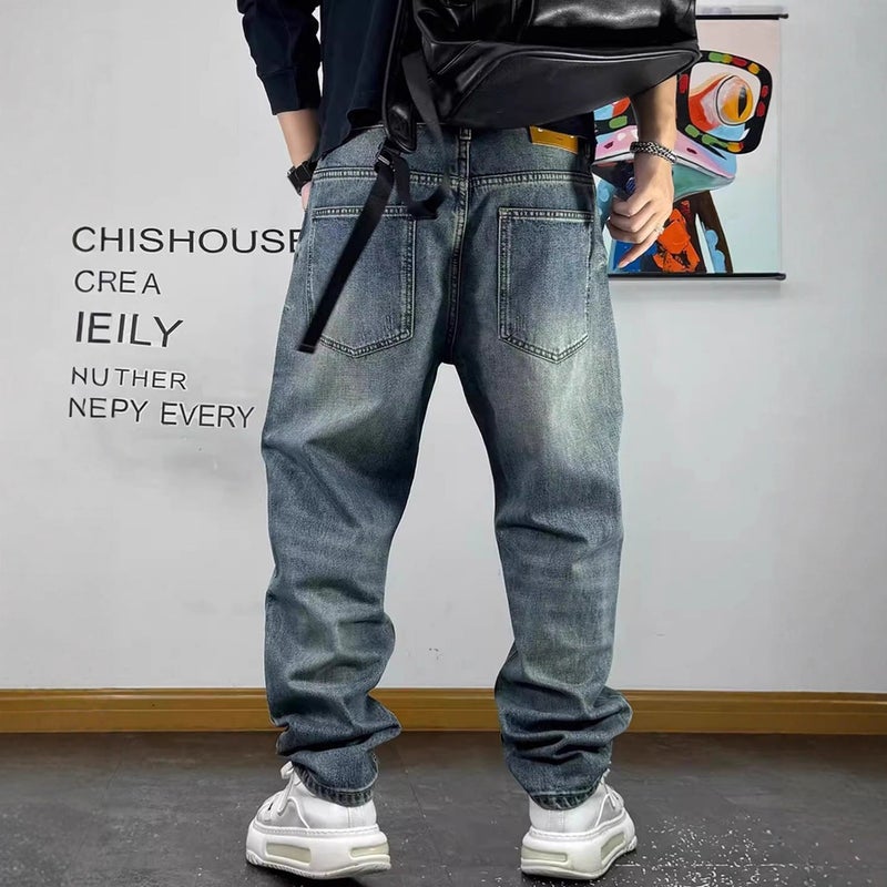 Unisex Classic Denim Jeans Loose Fit Daily Outdoor Wear - Image 2