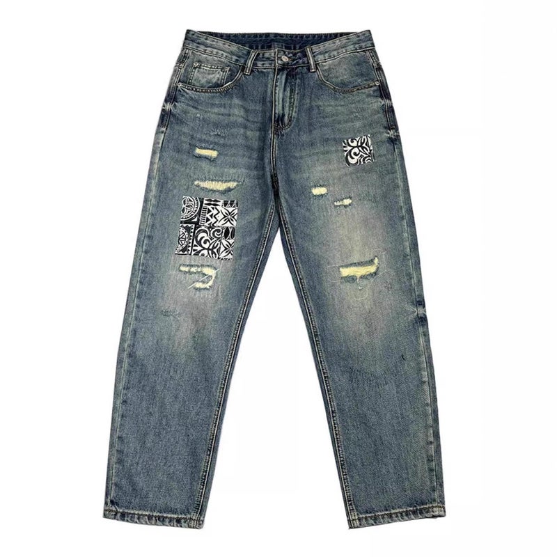 Unisex Classic Denim Jeans Loose Fit Daily Outdoor Wear - Image 5