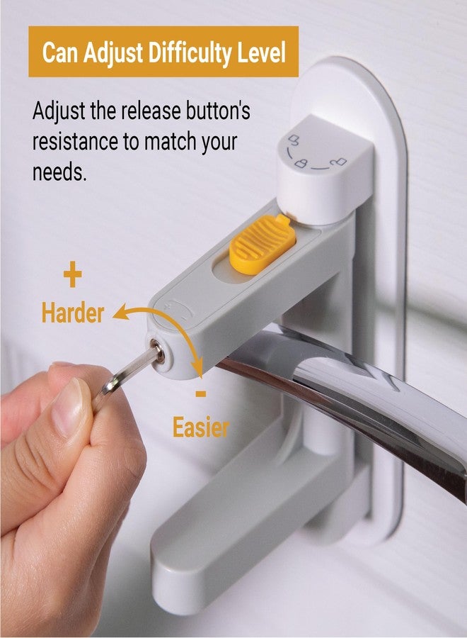 SVD.PET Door Lever Lock (2 Pack) Child Proof Doors & Handles, Prevents Toddlers and Pets from Opening Doors. Unique Difficulty Adjustment, Easy One Hand Operation for Adults. - Image 4