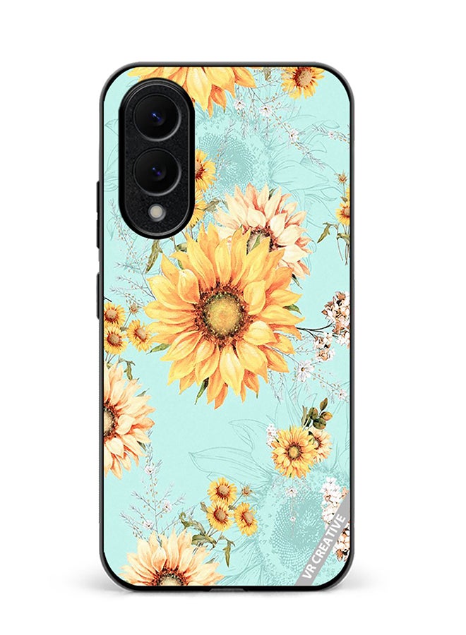 VR CREATIVE Protective Case Cover For Samsung Galaxy S25 Edge Flower Design Multicolour