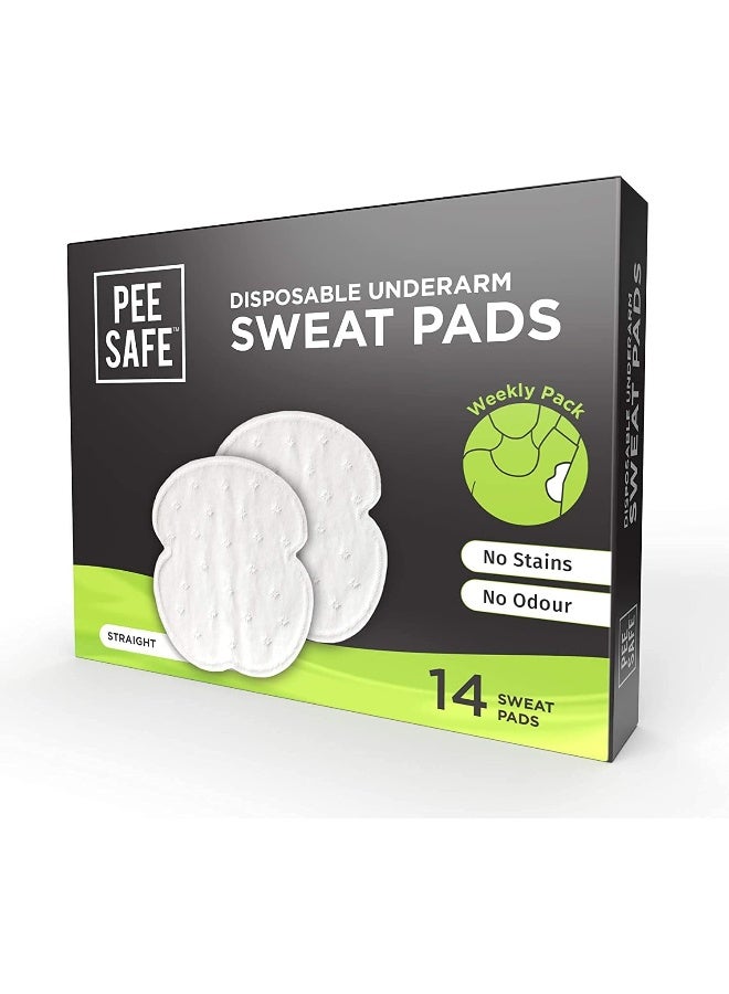 PEESAFE Pee Safe Disposable Underarm 14 Sweat Pads (Straight), Pack of 2 - Image 1