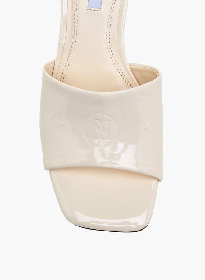 ELLE Women's Logo Embossed Slip-On Sandals with Kitten Heels - Image 4