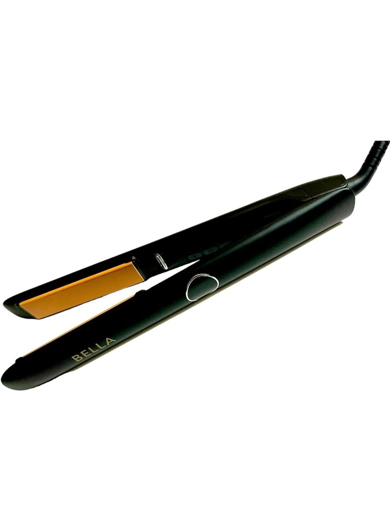 مكواة شعر احترافية Bella من T-EB Hair لفرد الشعر بطريقة صحيحة مع توزيع حرارة متوازن وتصميم آمن مع جراب حراري وجوانتي وماسك للشعر للعناية المتكاملة - Image 1