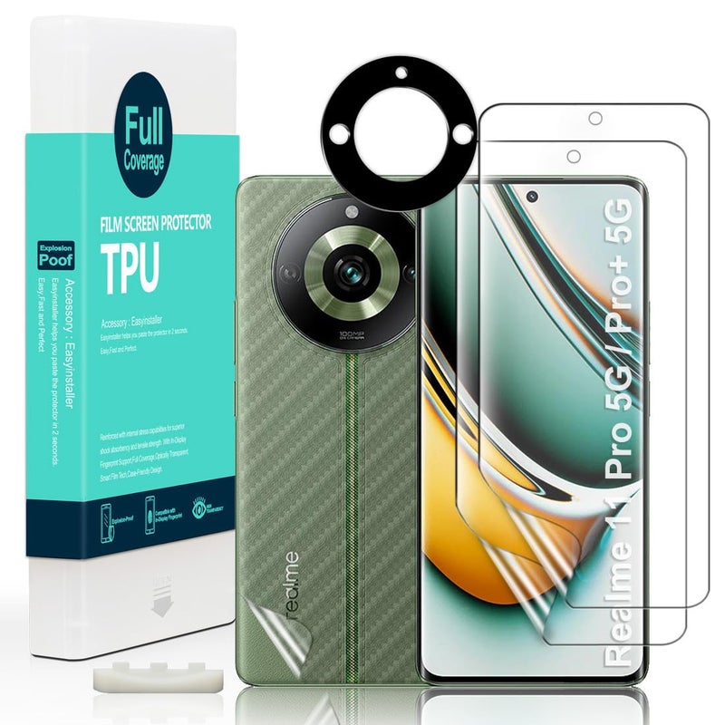 Ibywind 2 Pcs Screen Protector For Realme 11 Pro 5G11 Pro11 Pro Plus 5G 67Flexible TPU FilmWith 1Pc Camera Lens Protector1Pc Back FilmBubble FreeEasy to install - Image 2