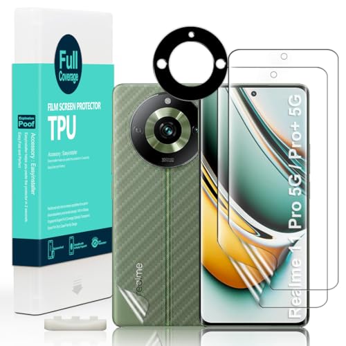 Ibywind 2 Pcs Screen Protector For Realme 11 Pro 5G11 Pro11 Pro Plus 5G 67Flexible TPU FilmWith 1Pc Camera Lens Protector1Pc Back FilmBubble FreeEasy to install - Image 1