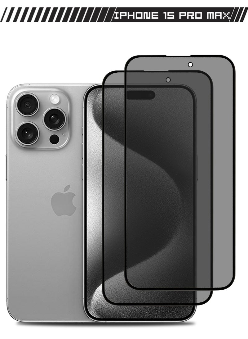 2 Pack Privacy Screen Protector Tempered Glass  for iPhone 15 Pro Max - Image 1