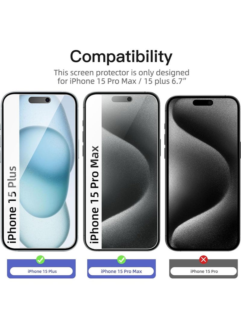 2 Pack Privacy Screen Protector Tempered Glass  for iPhone 15 Pro Max - Image 2