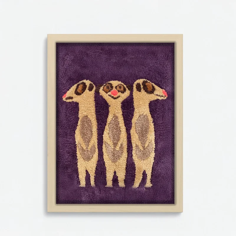 FILLE A FILLE Meerkat Tufted Artwork