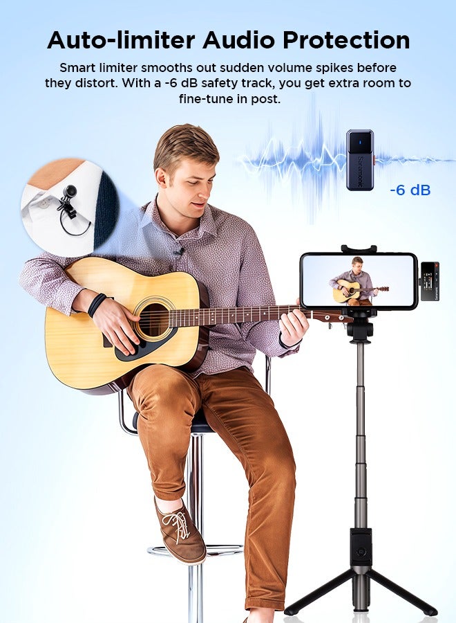 سارامونيك ميكروفون لاسلكي بحجم جيب الهواء سارامونيك الأصلي لإلغاء الضوضاء ميكروفون ميكروفون لوبل للفيلوجينج كاميرا جهاز أندرويد آيفون 15/16 DSLR - Image 4