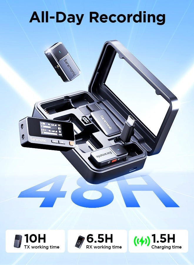 سارامونيك ميكروفون لاسلكي بحجم جيب الهواء سارامونيك الأصلي لإلغاء الضوضاء ميكروفون ميكروفون لوبل للفيلوجينج كاميرا جهاز أندرويد آيفون 15/16 DSLR - Image 5